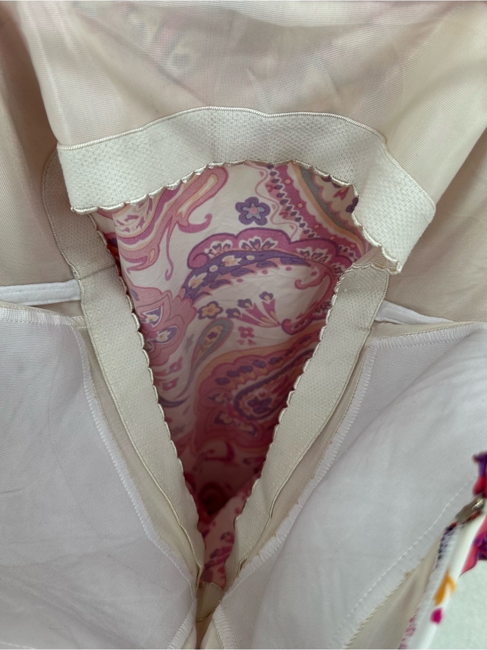Tankini Y2K Paisley Ruched Swim Top in Orange Pink and White - Picture 6 of 6